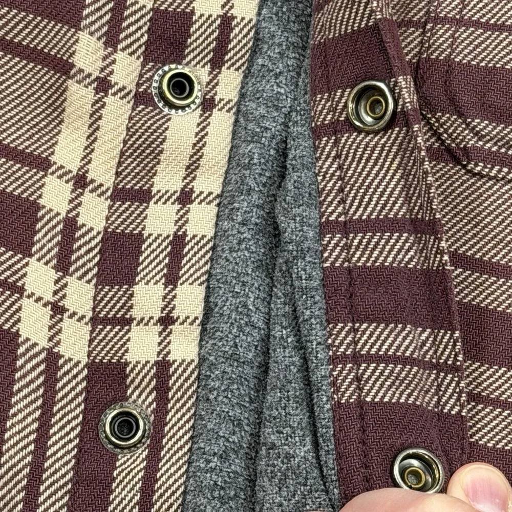 Duluth Trading Co Relaxed Fit Fleece‎ Lined Plaid Shirt Jacket Men's Large